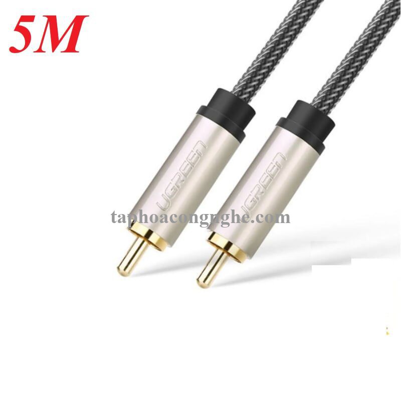 Ugreen 20740 5M màu Xám Cáp âm thanh bông sen Coaxial cao cấp AV133 30020740